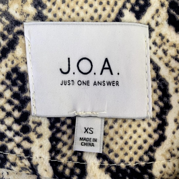 JOA Revolve Breanna Beige Snake Print Satin Cowl Neck Slip Dress - Picture 9 of 12